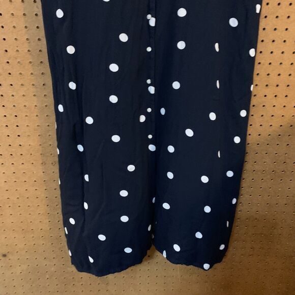 Old Navy Polkadot Maxi Dress Short‎ Sleeves XXL Black & White Retro Twee FLAW - Picture 4 of 9